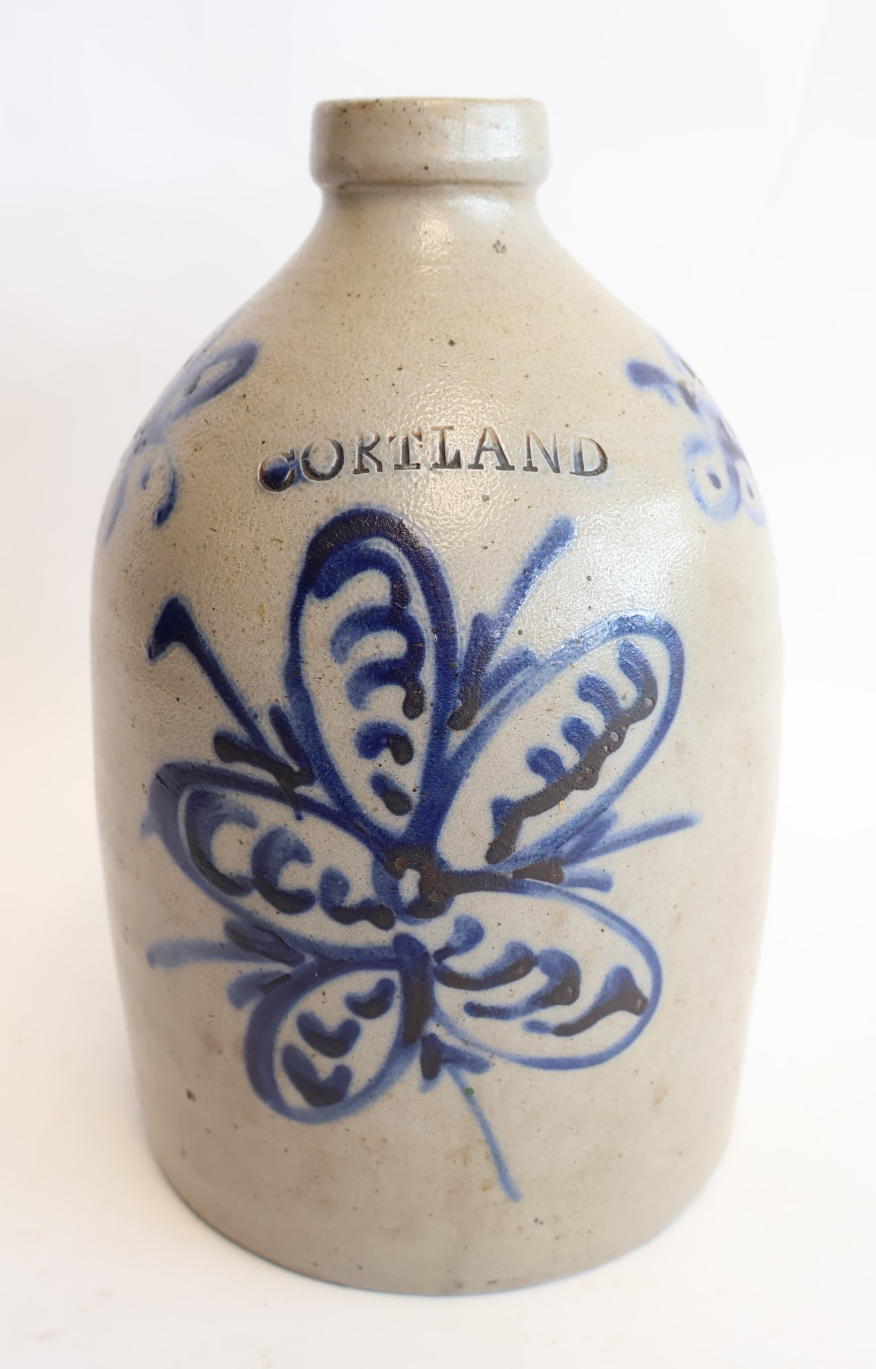Stoneware Jug with Blue Flower Decoration by Cortland (1 of 6)