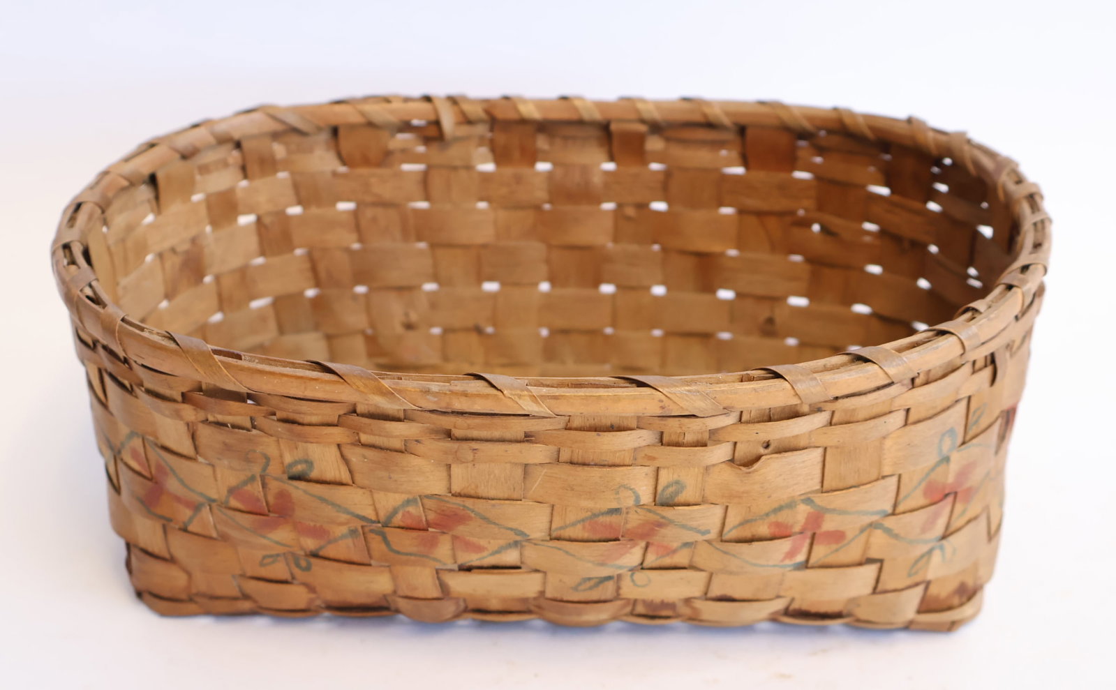 Paint Decorated Native American Split Ash Basket (1 of 6)