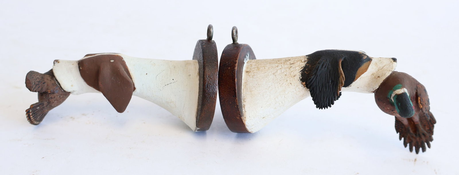 Miniature Carved Dog Heads with Birds (1 of 6)