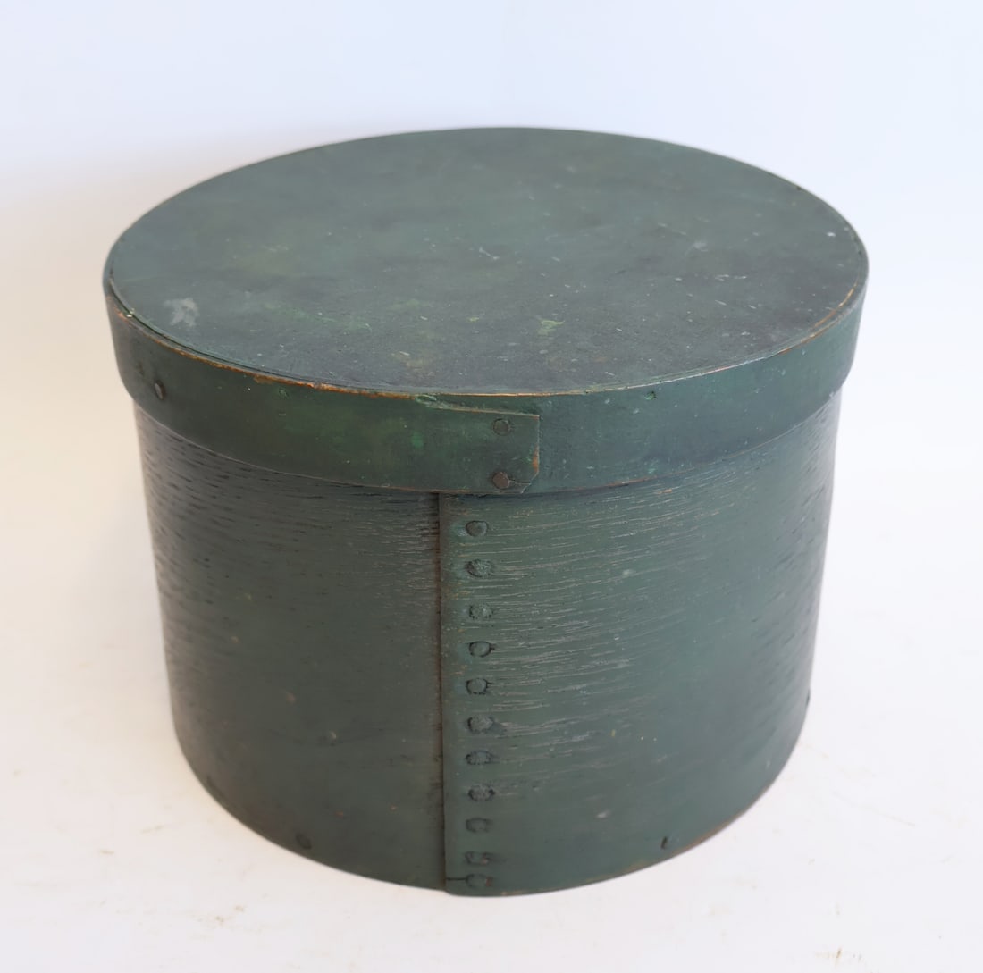 Early Green Pantry Box in Original Paint: 6 1/4" x 9" Gurley Auction Company provides IN HOUSE PACKING AND SHIPPING and we strive to keep costs as reasonable as possible. Please take the time to research the cost of shipping for the items