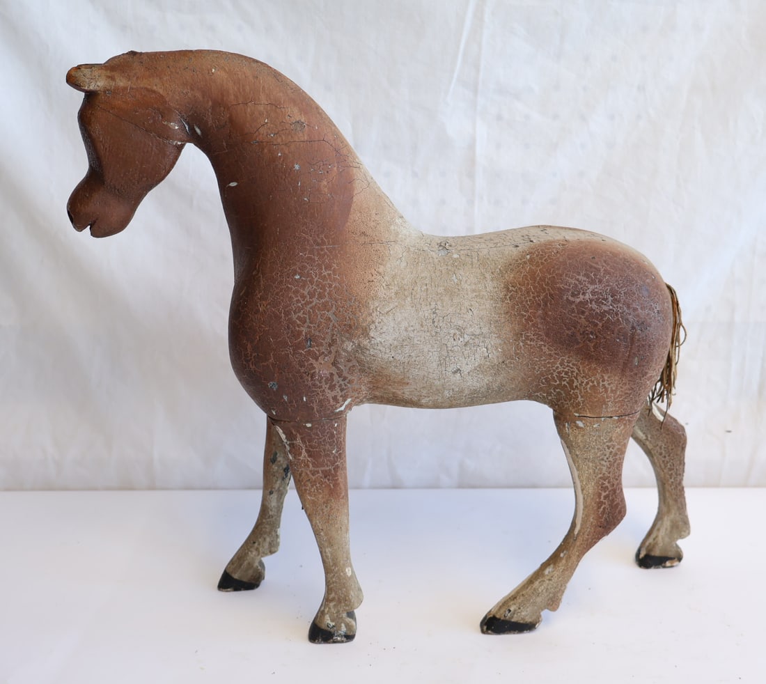 Carved Wooden Horse Statue (1 of 7)