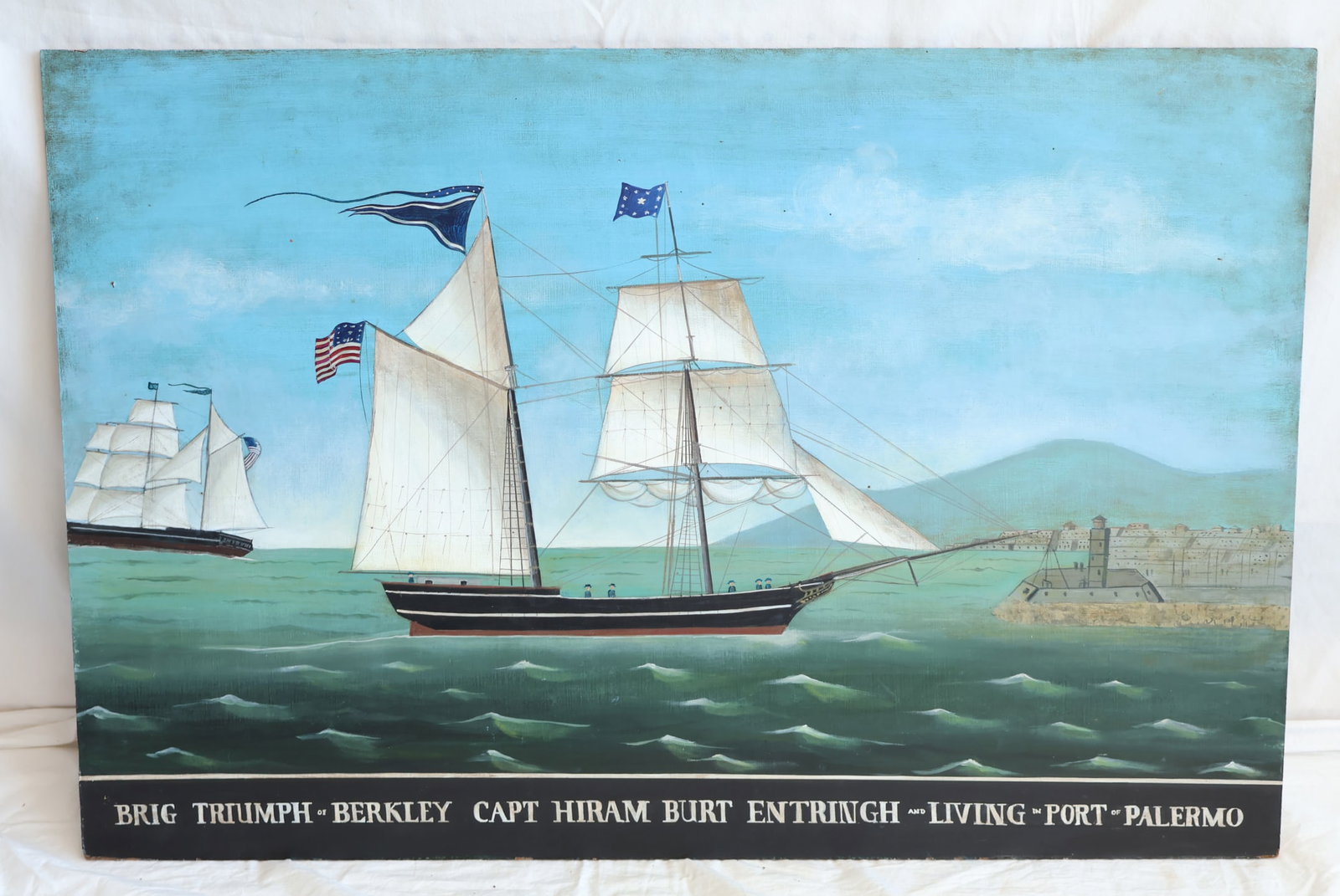 Oil on Board of Boat the Brig Triumph of Berkely- Contemporary (1 of 9)