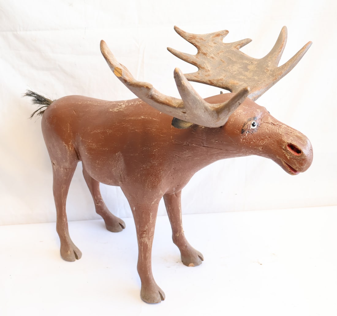 Carved Wooden Moose (1 of 3)