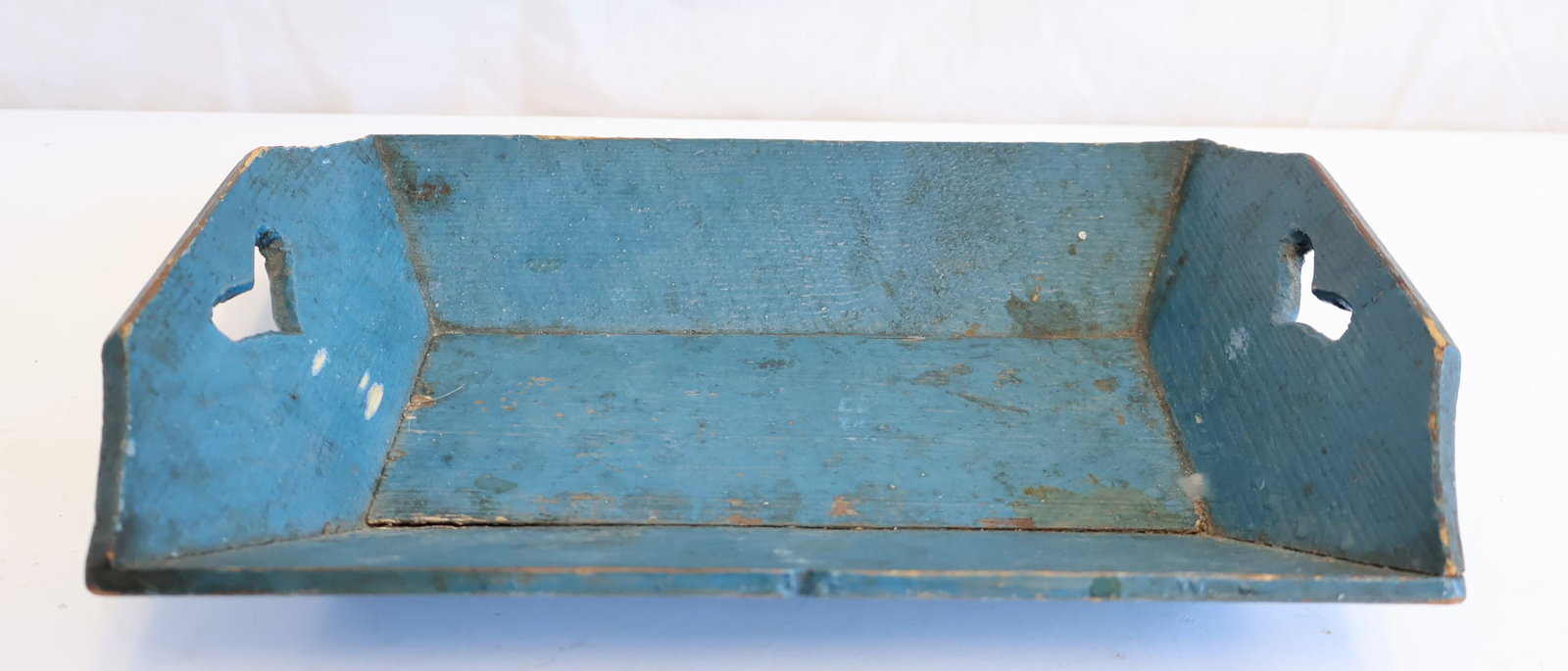 Small Wooden Tray with Heart Cutouts and Blue Paint (1 of 4)