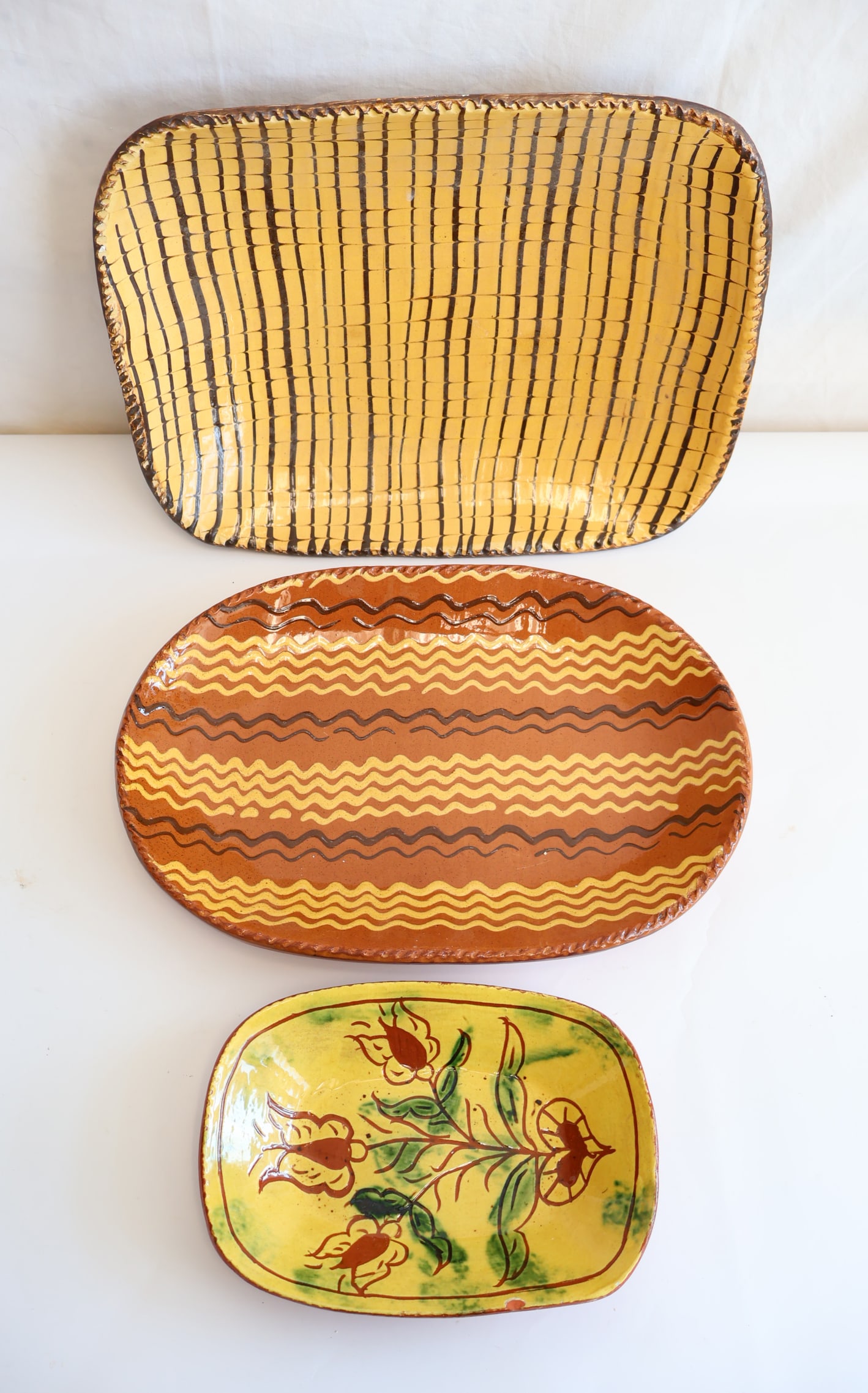 Lot of Contemporary Redware Platters (1 of 8)