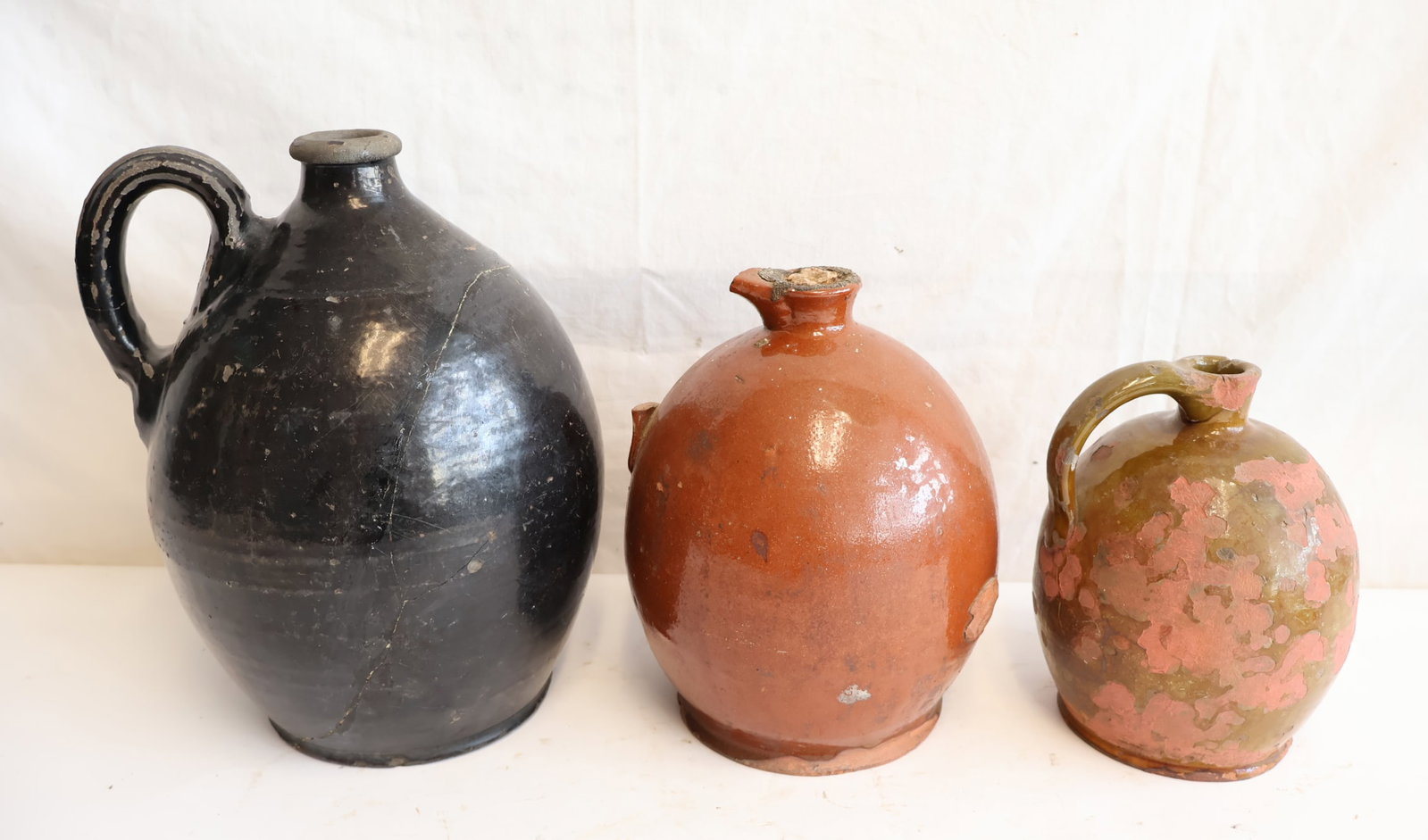 Lot of Three Pieces Redware (1 of 7)