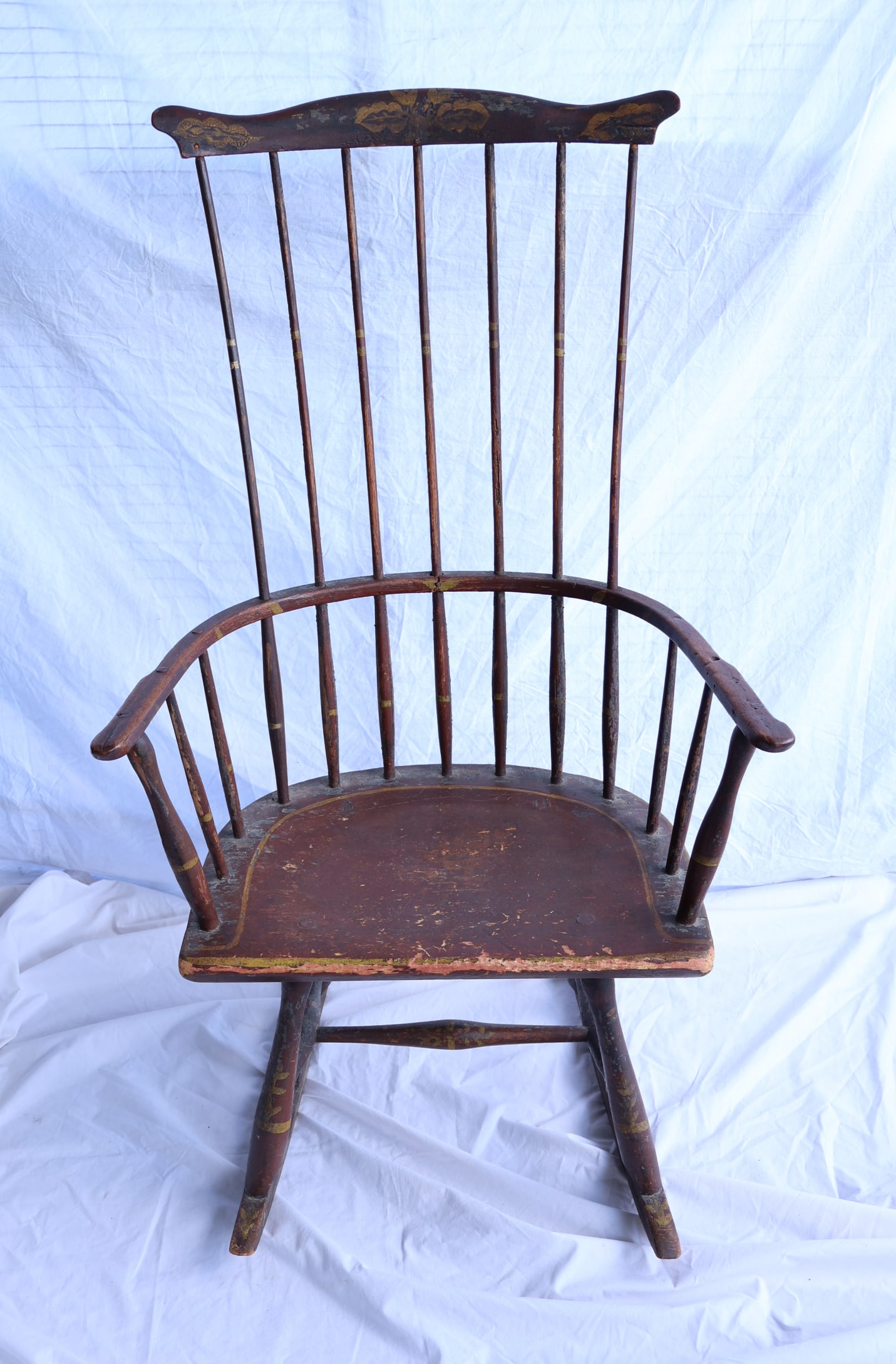 Early Paint Decorated Comb Back Rocking Chair (1 of 9)