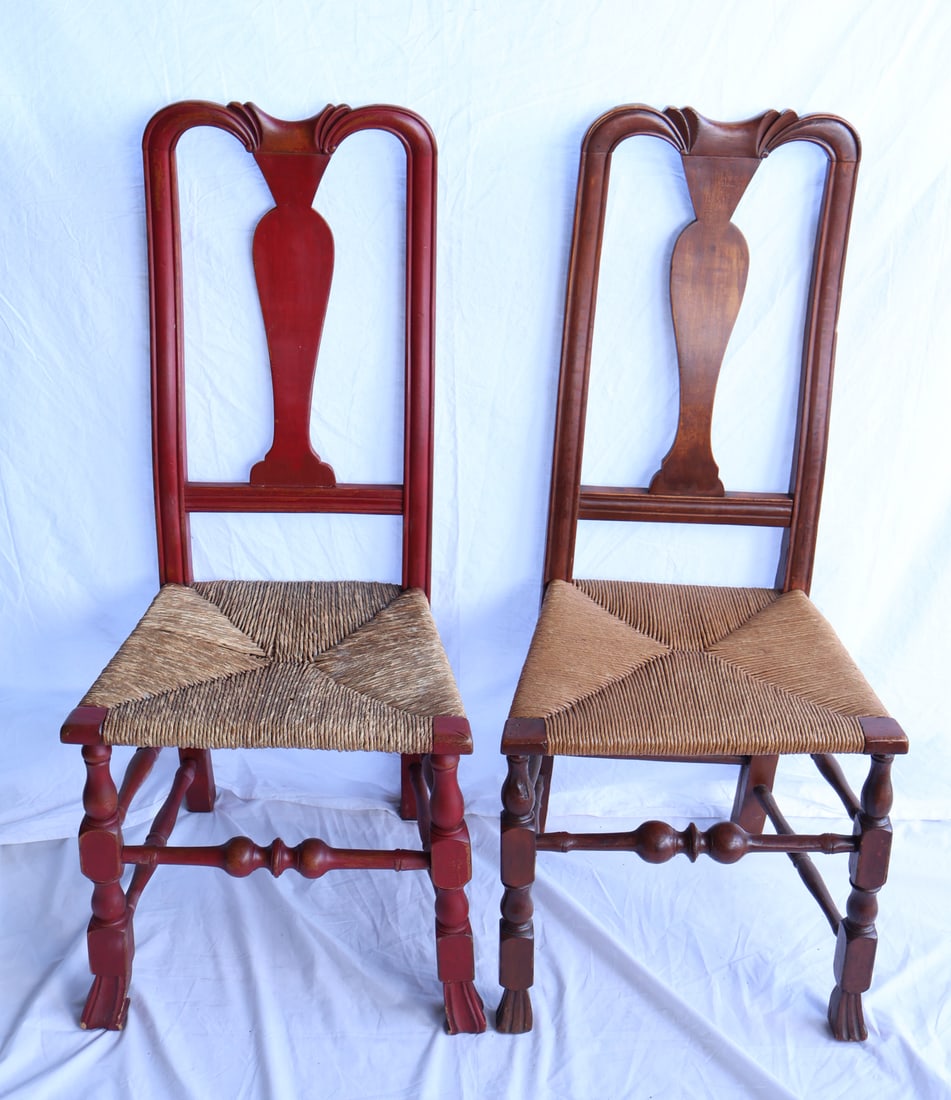 Lot of Two Queen Anne Spanish Footed Chairs (1 of 15)