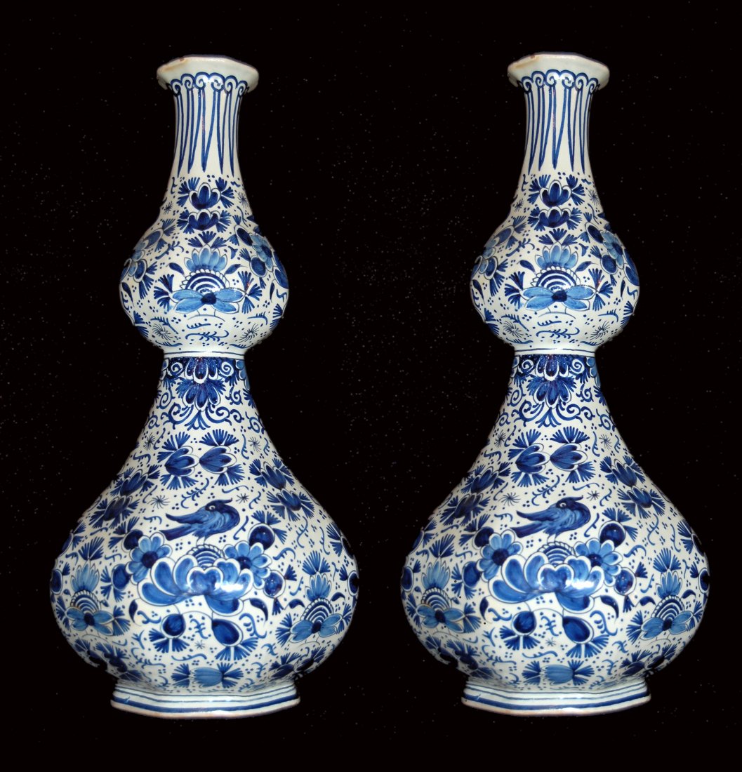 Pair of Faience Vases (1 of 3)