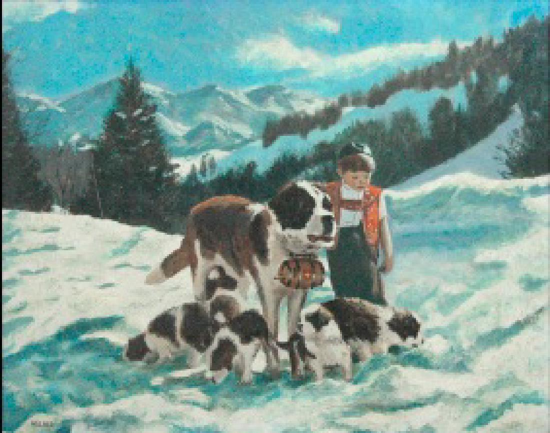 Helner; Boy with Saint Bernards (1 of 4)