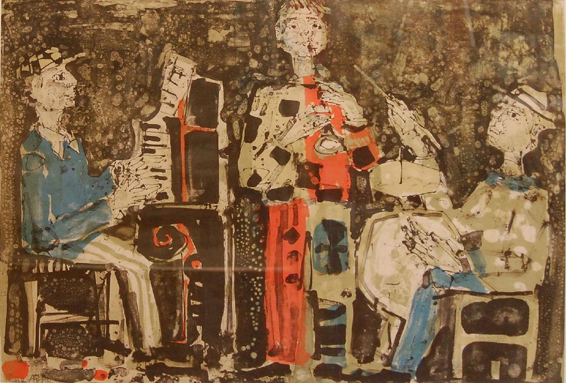 Paul Augustin Aizpiri (French 1919-); Musiciens de Jazz (1 of 2)