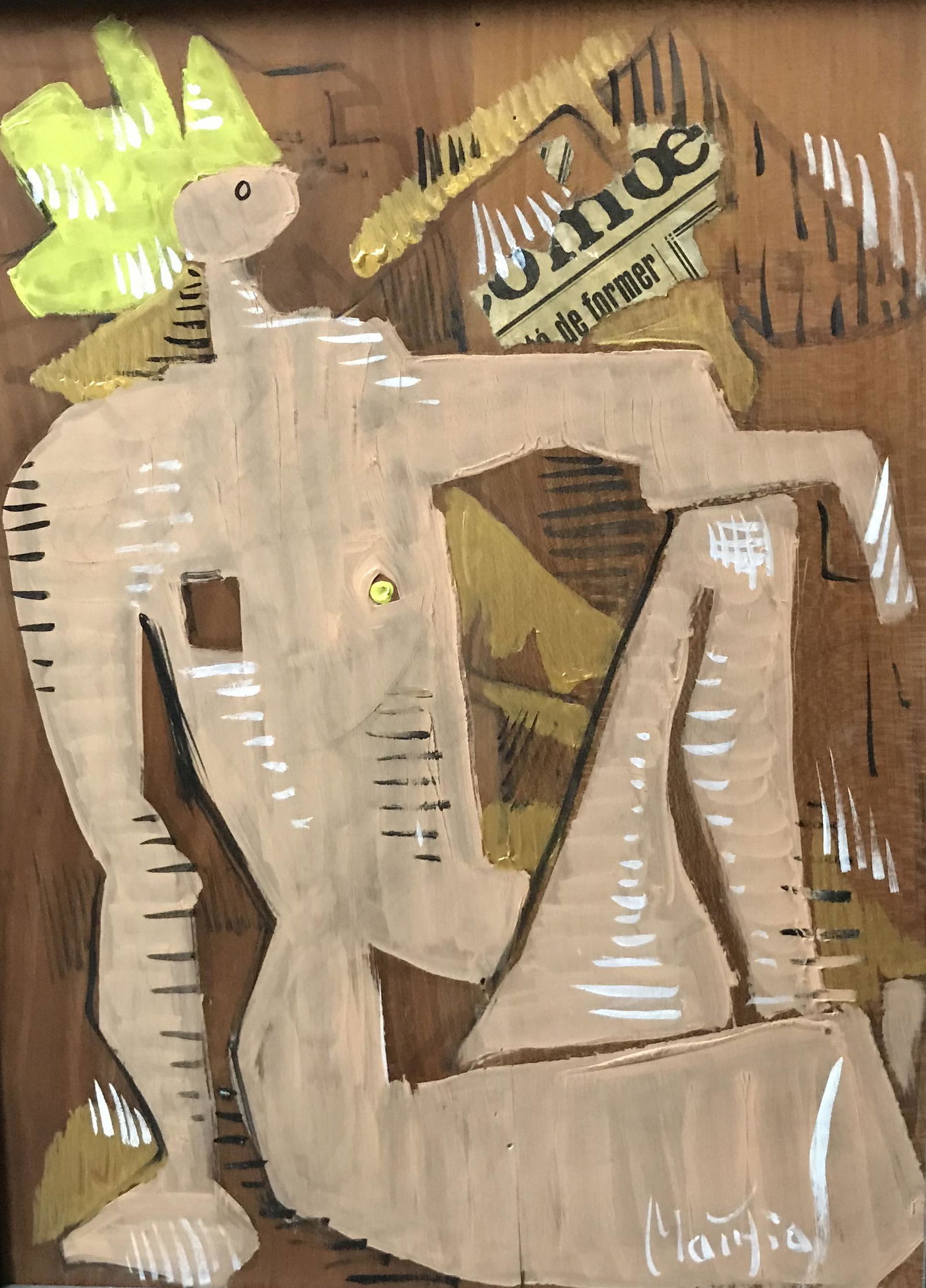 Greg Mathias (1967), Cote D: acrylic on wood, mixed - media, 12 x 16 in; frame: 18 x 21.5 in; good condition, Gregoire MATHIAS (1967) is an artist born in 1967 The oldest auction result ever registered on the website for an artwo