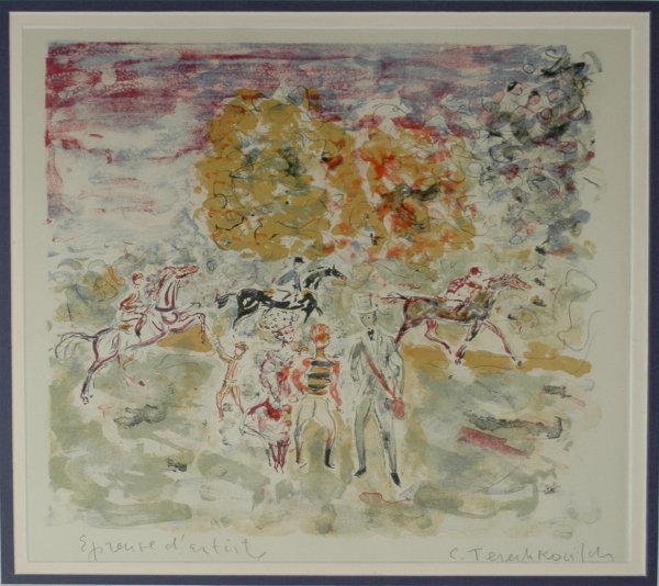 Lithograph by K. Terekovitch(1902-1978); Size: 15"x