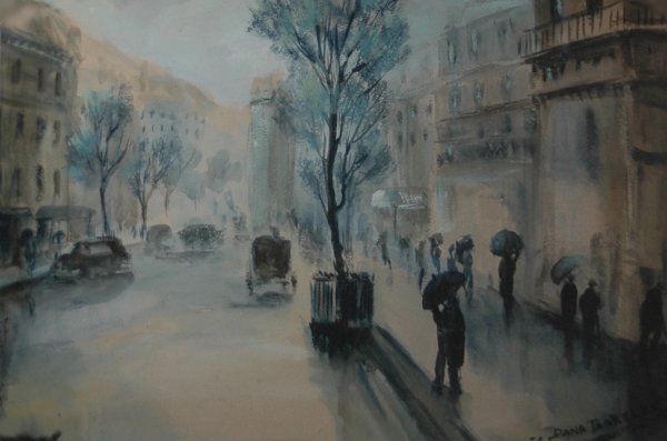 Watercolor by Dana Bartlett; Size: 22"x17", with