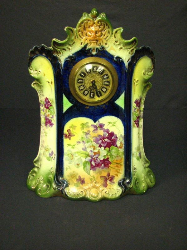Hand Painted Clock; Media: porcelain;