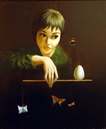 Balance; Oil on canvas by Clement; Size: 21.5"x18