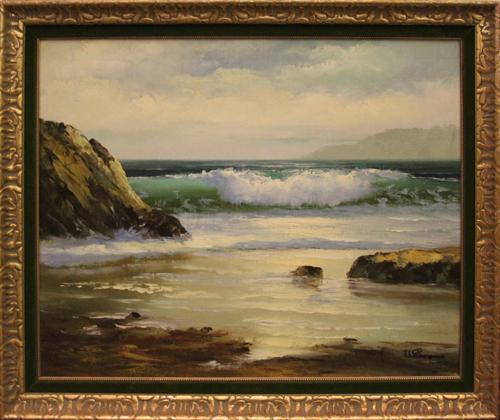 Stevens Stanford (American 1897 - 1974) - Ocean: Stevens Stanford (American 1897 - 1974) - Ocean. oil on canvas, 16 x 20 in; framed: 19 1/4 x 23 1/4 in, good condition. Born in St. Albans, Vermont, Stanford Stevens studied art in Paris under Jean P