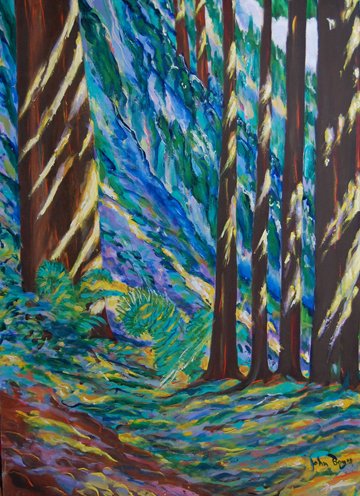 Boyce John (american 20th century) "Afternoon in t: Boyce John (american 20th century) "Afternoon in the forest", oil on canvas, 40'' x 30'' ------ John Boyce is an internationally established artist whose work spans more than 40 years. Collectors of h