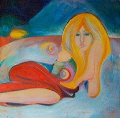 Boyce John (American) ''Blonde in Red'', oil on can: Boyce John (American) ''Blonde in Red'', oil on canvas, 28'' x 30''------ John Boyce is an internationally established artist whose work spans more than 40 years. Collectors of his work include Kate S