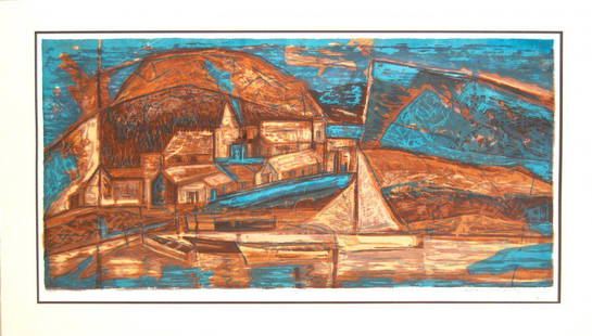 De Ferrante Mario (Italian/American, 1898-) - Capri: De Ferrante Mario (Italian/American, 1898-) - Capri 18 x 31 inches Framed: 24 x 38 inches Lithograph Mario de Ferrante (Italian/American, 1898-1992)Studied with Antonio Mancini in Italy before coming