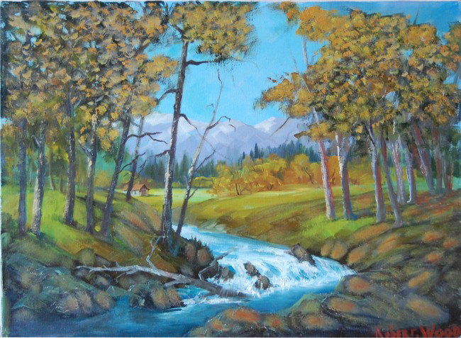 Wood Robert, "Forest", oil on canvas: Wood Robert, "Forest" oil on canvas, signed, 16" x 20", good condition