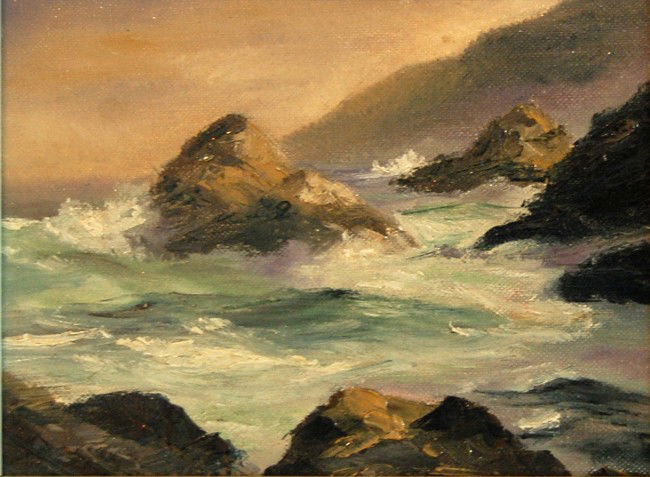 Ritschel William Frederick (1864-1949) "Seascape": Ritschel William Frederick (1864-1949) Seascape" oil on canvas board, unsigned, 6" x 8" framed:10 1/4" x 12 1/4" very good condition William Frederick Ritschel (1864-1949) was a German artist born in