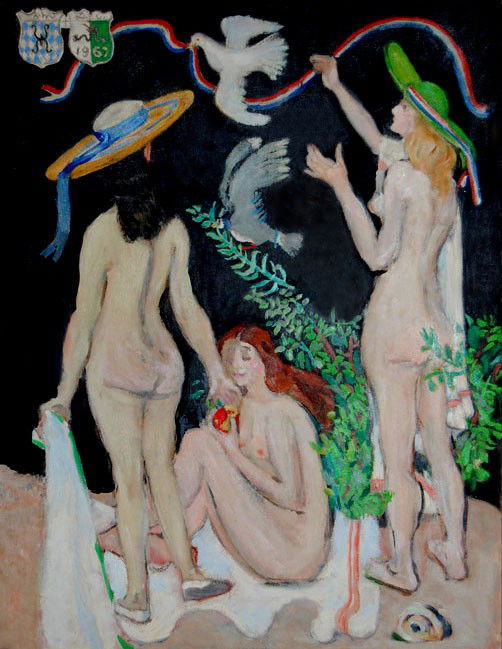 Mattern Karl (American 1892-1969) “To Cranach with Love: Mattern Karl (American 1892-1969) “To Cranach with Love”, oil on canvas, 22” x 30” with frame: 28” x 36” . Artist Bio: Mattern Karl Studied: AIC; ASL with George Bellows. Exhibited: AIC, 1