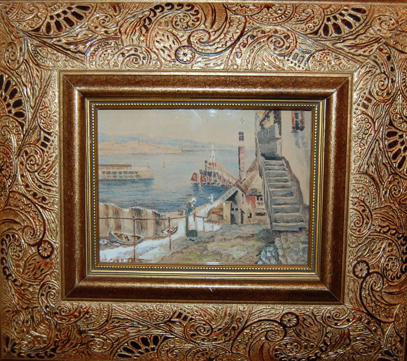 Cortes Edouard (French 1882-1969) "Vue du Petit Por: Cortes Edouard (French 1882-1969) "Vue du Petit Port", watercolor on paper, 5 1/4" x 7" framed: 14.4" X 16 1/4". signed Artist Biography: Edouard Cortes, of French and Spanish ancestry, was born in L