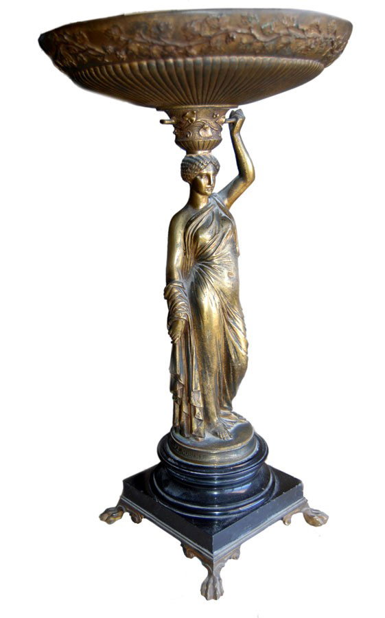 LOUIS VALENTIN ELIAS ROBERT (1821- 1874) , 21".: 21" Bronze with marble base.