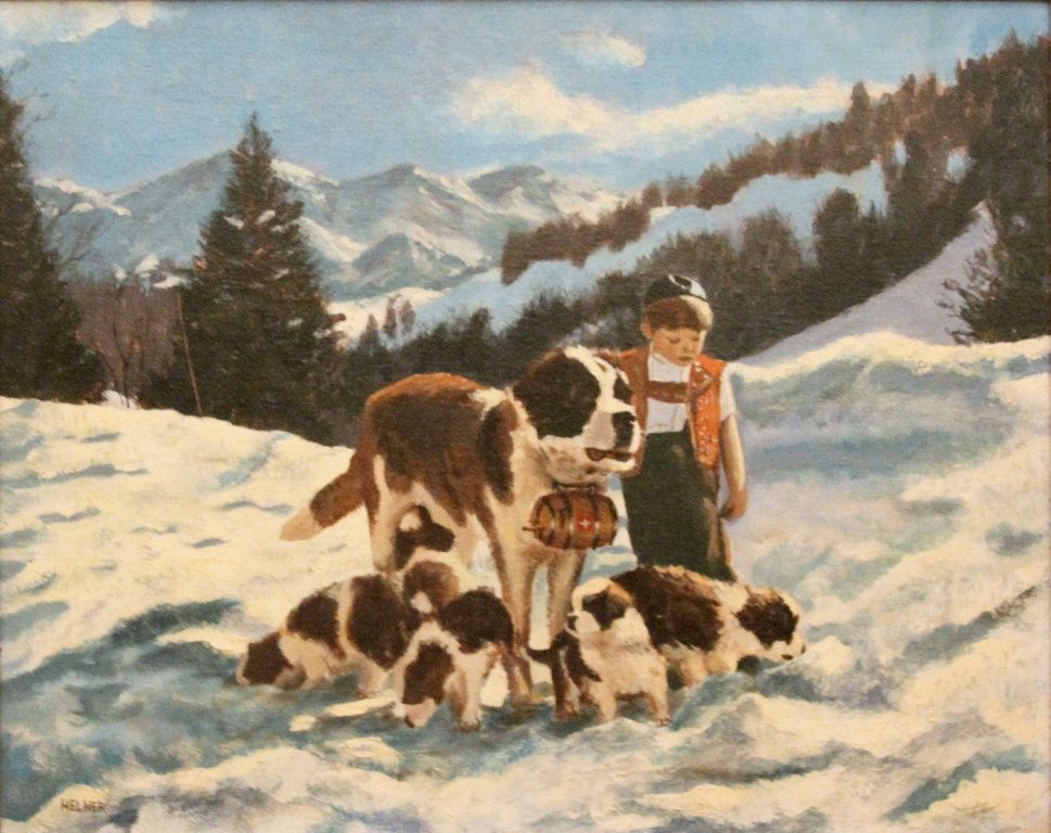 Helner “Boy with Saint Bernards” (1 of 2)