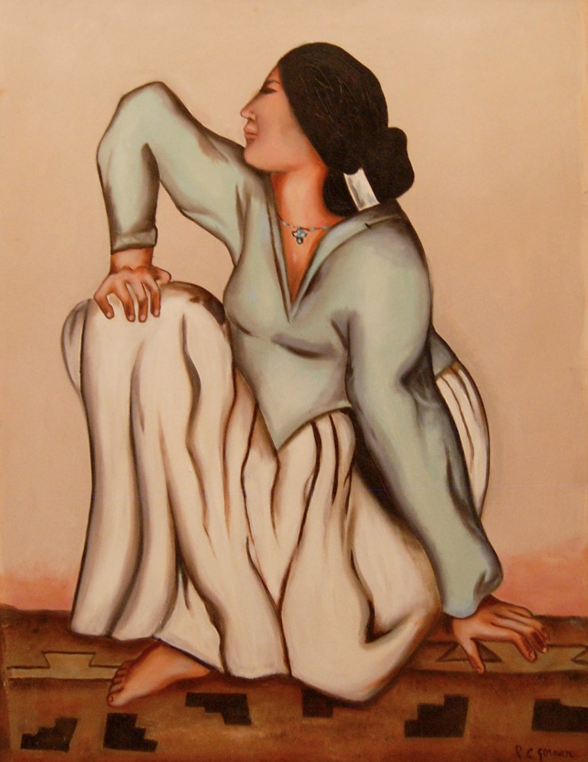 Gorman RC (American 1931-2005) In the manner of: oil on canvas, 30 x 24” framed:36 1/4 x 30 1/4” Date:1986 Condition:very good