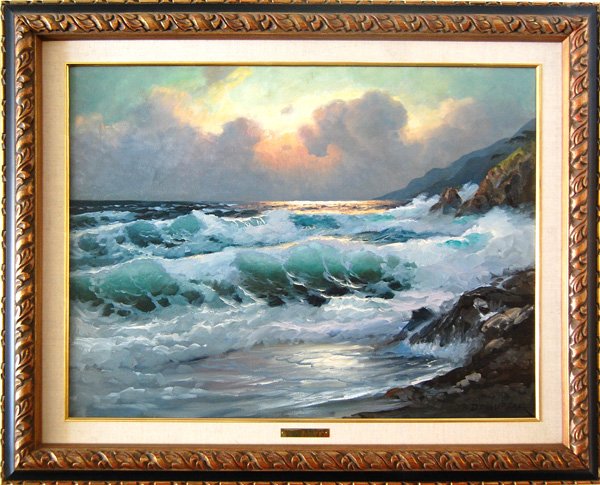 Dzigurski Alexander (born in Yougoslavia) oil on canvas: Dzigurski Alexander (born in Yougoslavia) "California Sunset", oil on canvas 23,75" x 32" framed: 33 x 41.5" Artist biography: Alexander Dzigurski was a landscape and seascape artist born in Stari Bec