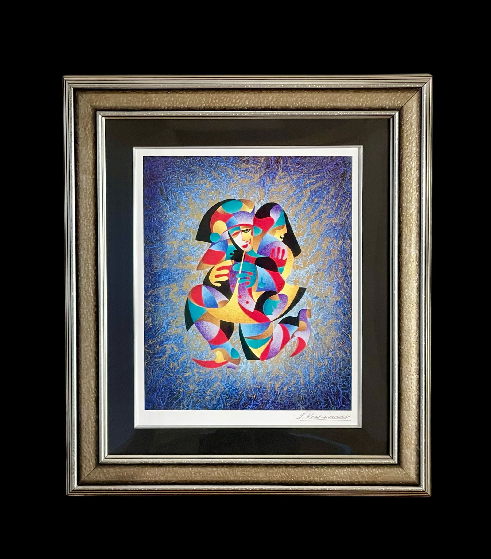 Anatole Krasnyansky, (Ukrainian-American, b.1930-2023)  Serigraph 2013,  "Play That Horn II" (1 of 5)