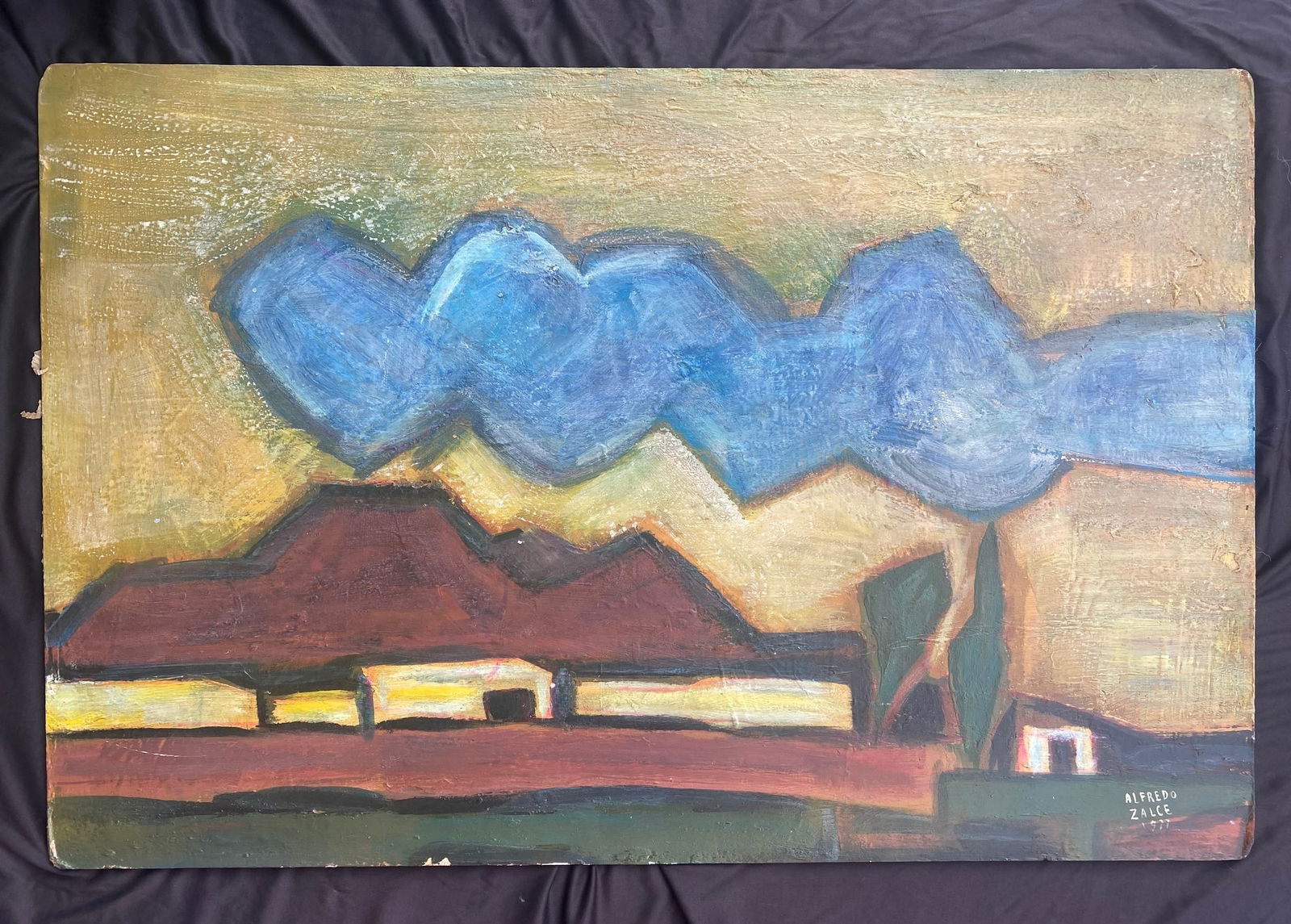 Alfredo Zalce (mexican 1908-2003) Oil on Board, Cubist landscape (1 of 5)