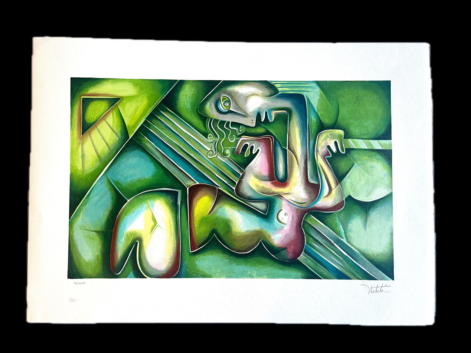 Alexandra Nechita, Lithograph signed/numbered 13/18 AP,  "Reclining Woman" (1 of 2)