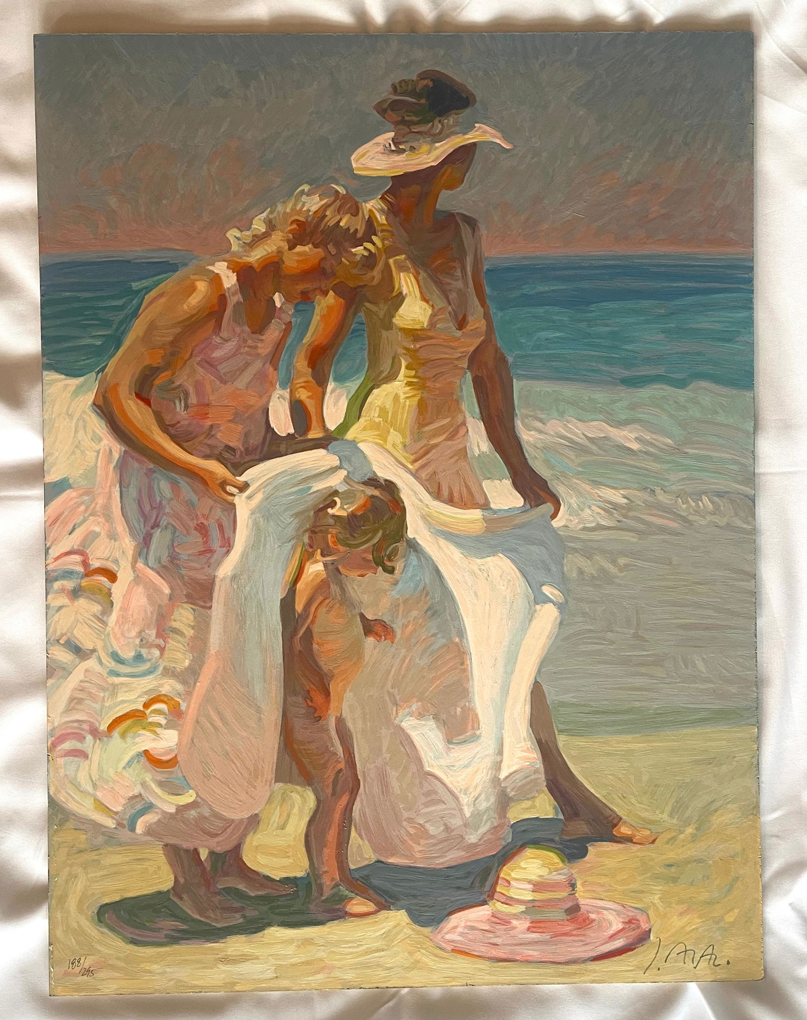 John Asaro (American b.1937) signed/numbered, Limited Edition Embellished Silkscreen: NO RESERVE Item Details Artist: John Asaro Title: untitled Year: unknown Dimensions: 32 x 24 in. Edition: signed/numbered Framed: no Medium: Embellished Silkscreen on Masonite Condition: Very good Shi