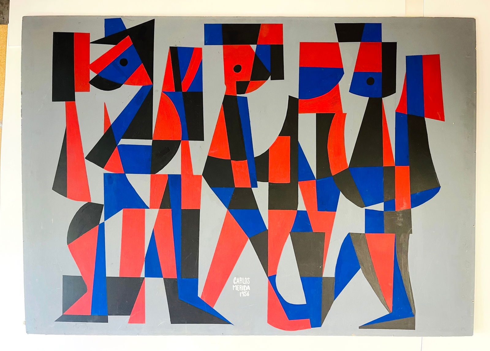 Carlos Merida, signed Acrylic on Masonite  "Abstract Composition" (1 of 5)