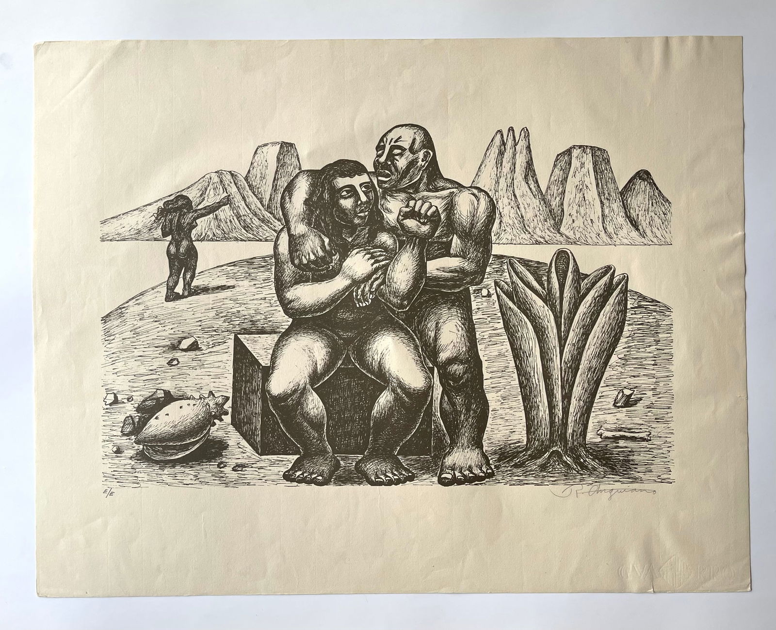 Raul Anguiano (Mexican 1915-2006) Reprography, Portfolio "Couple": NO RESERVE Item Details Artist: Raul Anguiano Title: Couple Year: unknown Dimensions: (unframed) 19 x 24.5 inches Medium: reprography Condition: good Shipping: This item will ship for $85 in the Cont.