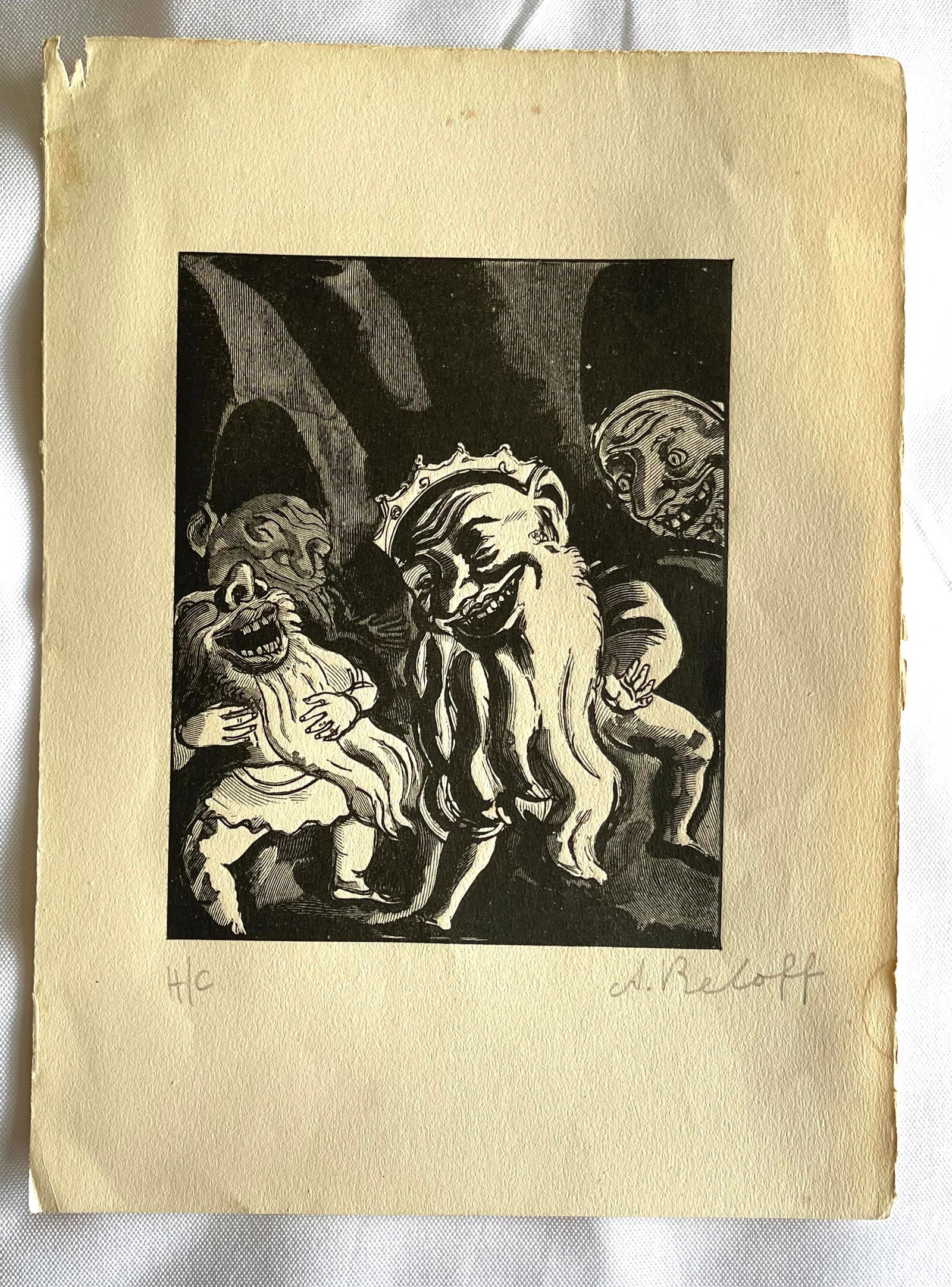 Angelina Beloff, signed Etching  "The King" (1 of 2)