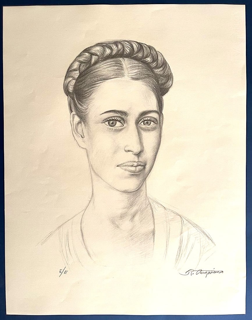 Raul Anguiano (Mexican 1915-2006) Litograph, Portfolio "Young Lady with Braid": NO RESERVE Item Details Artist: Raul Anguiano Title: "Young Lady with Braid" Year: unknown Dimensions: 23 x 31 in. Edition: Reprography Framed: no Medium: multiple Condition: Good Details: Hand signed