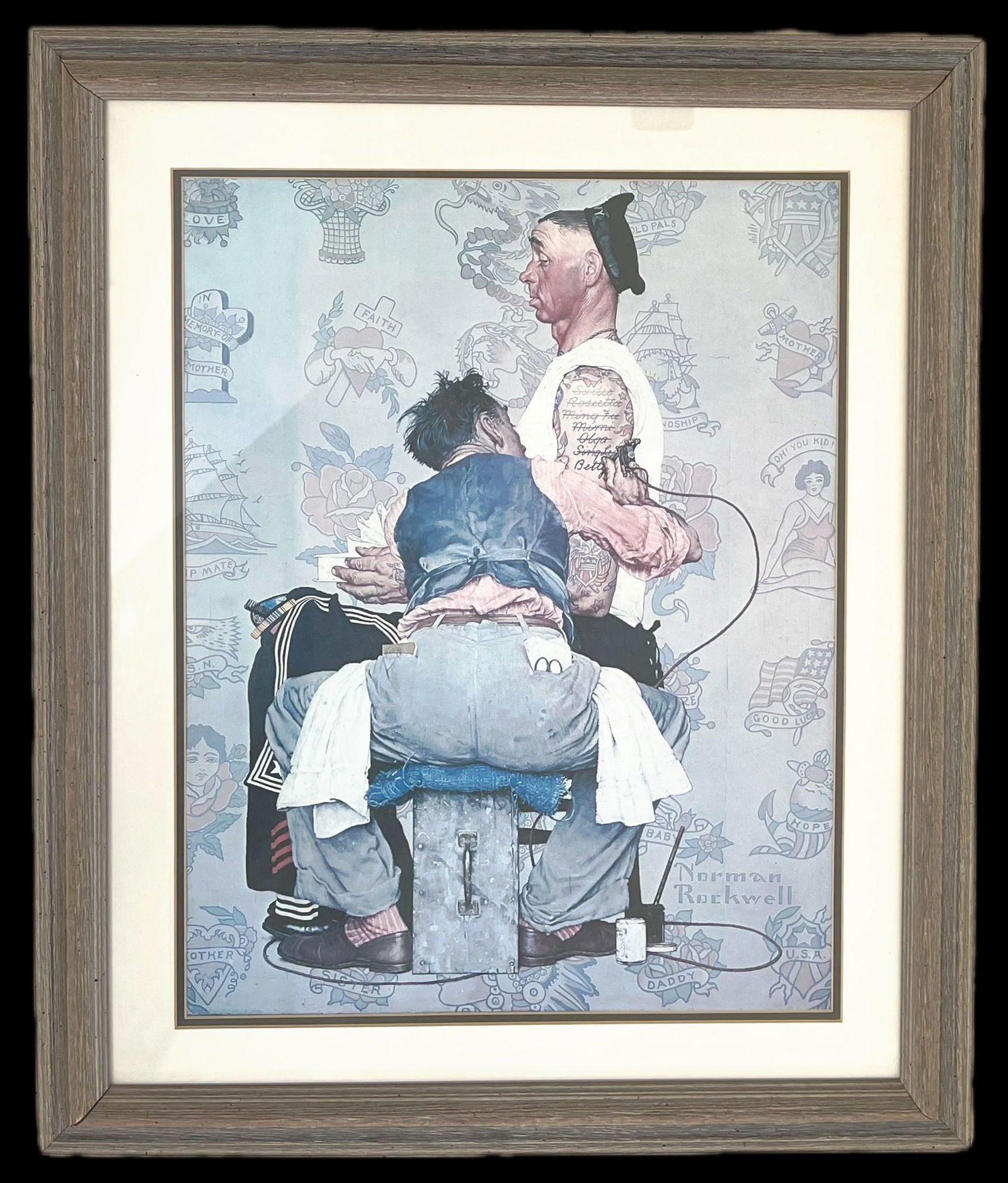 Norman Rockwell (1894-1978, American)  "The Tattooist" (1 of 6)