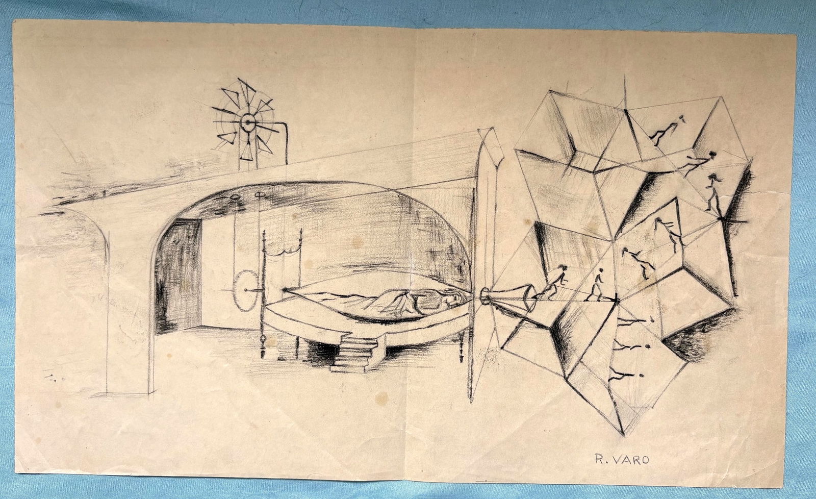 Remedios Varo, Attributed, ORIGINAL Pencil on Paper, "Sueno" Catalogue # 233 (1 of 5)