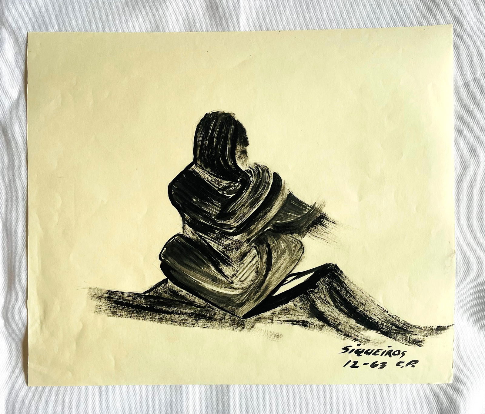 David Alfaro SIQUEIROS (Mexican 1896-1974) Ink on Paper, "Character", Signed 12-63 CP (1 of 4)