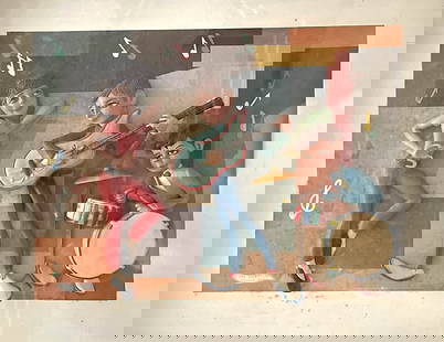 RAY REYES, ORIGINAL, Mixed Media Wall Sculpture, "Family Rock Band": NO RESERVE Item Details Artist: Ray Reyes Title: Family Rock Band Year: unknown Dimensions: Edition: Original Framed: yes Medium:Mixed Media Wall Sculpture Condition: poor. Has some spotting Shipping: