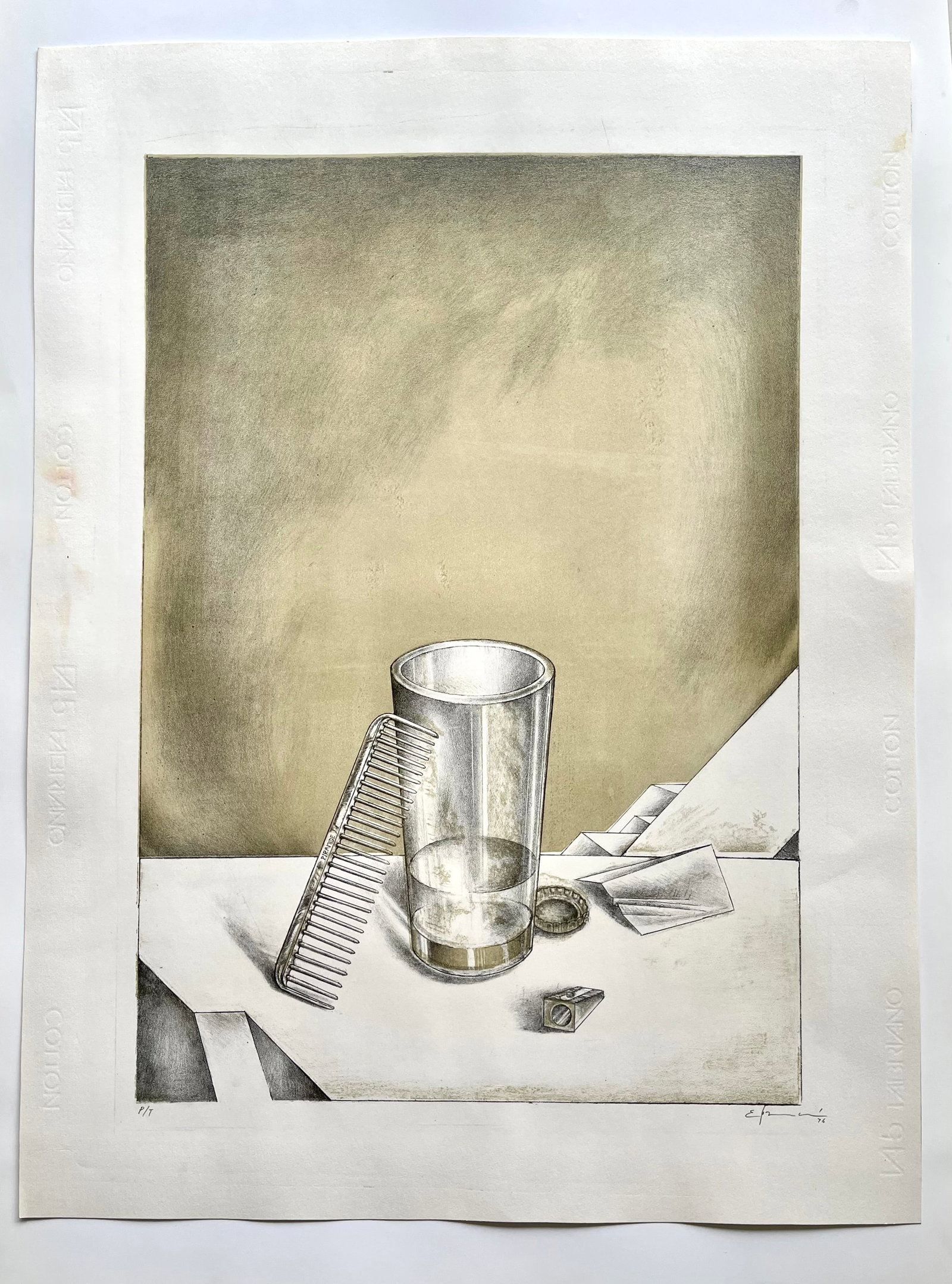 Enrique Guzman (Mexican 1952-1986) Lithograph on Paper "Uneven Objects, 1976" (1 of 7)