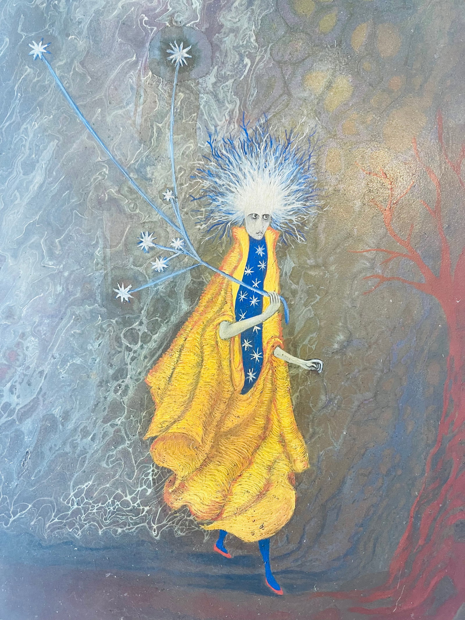 Remedios Varo Uranga (1908-1963) "The Star Hunter" ORIGINAL Oil On Masonite W COA: NO RESERVE Item Details Artist: Remedios Varo Title: "The Star Hunter" Year: unknown Dimensions: 30 x 10 inches Edition: ORIGINAL Framed: no Medium: Oil on Masonite Condition: Good Details: Hand p