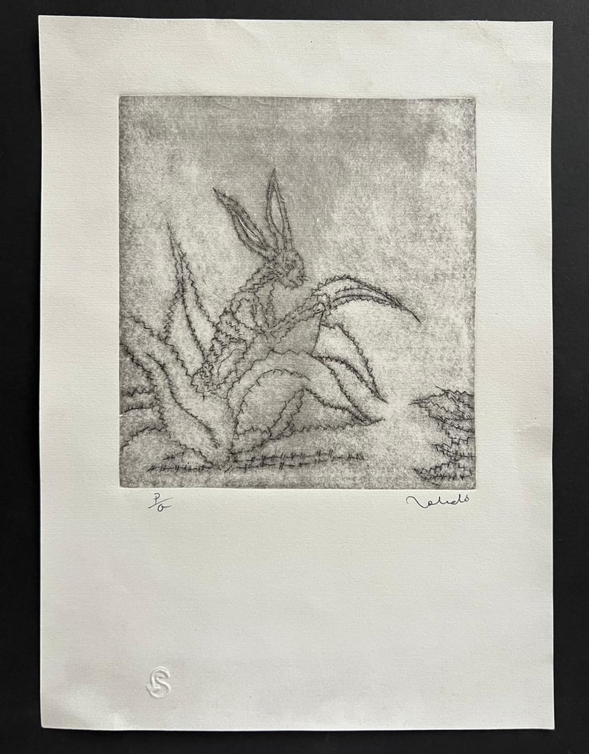 Francisco Toledo, (1940-2019), Original, Hand Signed, Aguafuerte "Rabbit" Etching, P.A.: NO RESERVE Item Details Artist: Francisco Toledo Title:"Rabbit" Year: unknown Dimensions: 8 x 9.5 inches Framed: no Medium: aguafuerte etching Condition: Good Details: Hand signed by the artist. Shipp