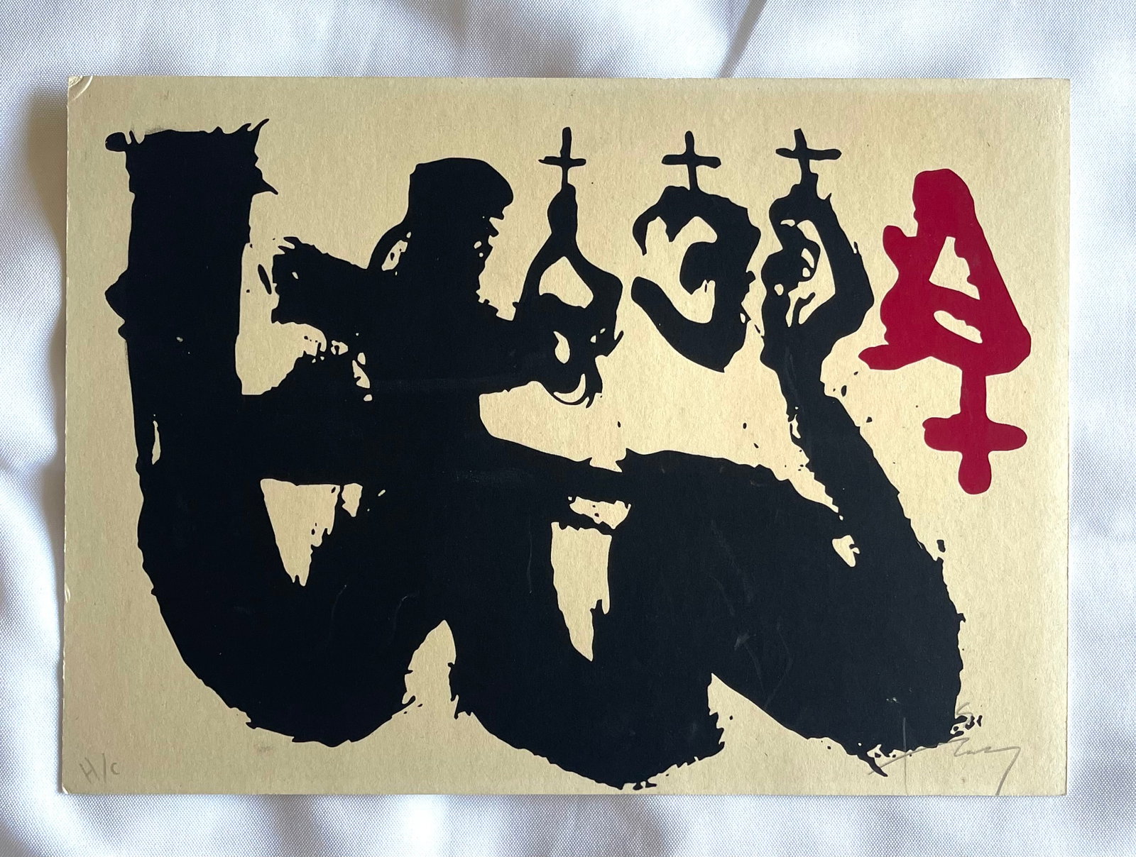 Antoni Tapies (Spanish 1923-2012) signed Silkscreen "Las Segovias" (1 of 6)