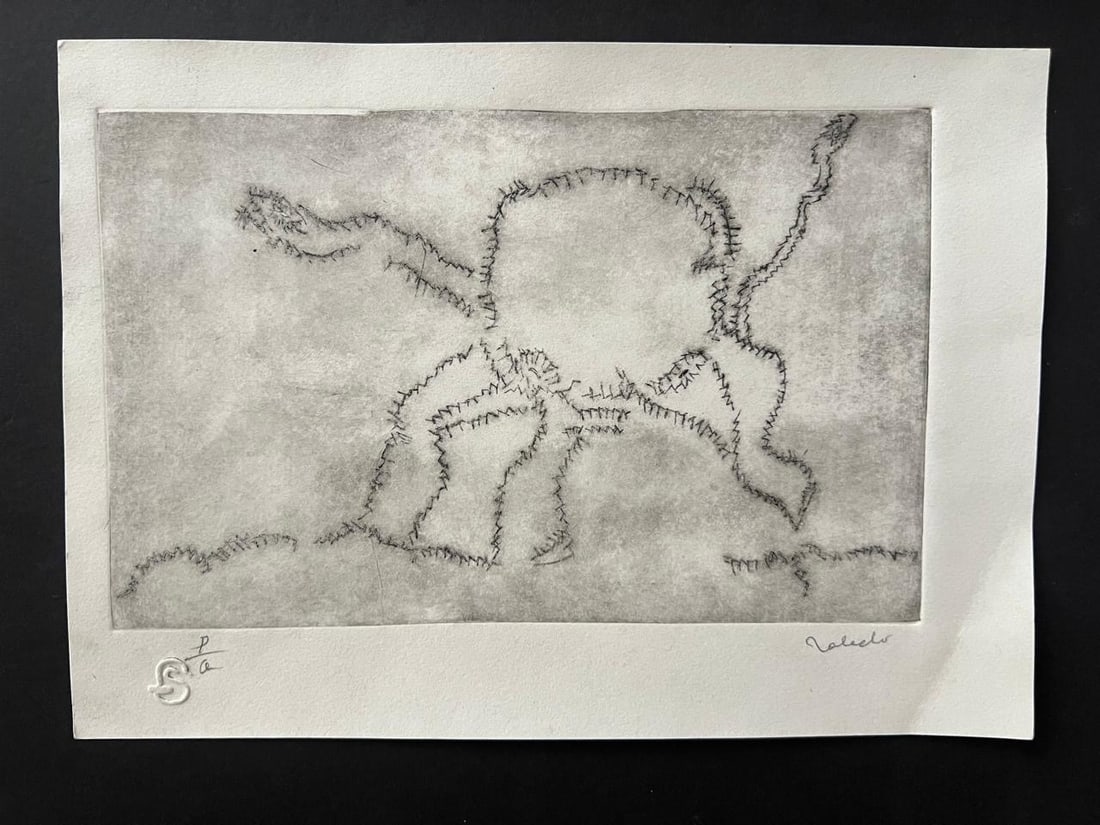 Francisco Toledo, (1940-2019), Original, Hand Signed, Aguafuerte Etching, P.A. "Turtle": NO RESERVE Item Details Artist: Francisco Toledo Title:"Grasshopper" Year: unknown Dimensions: (framed) 11 x 8 inches Framed: no Medium: aguafuerte etching Condition: Good Details: Hand signed by the 