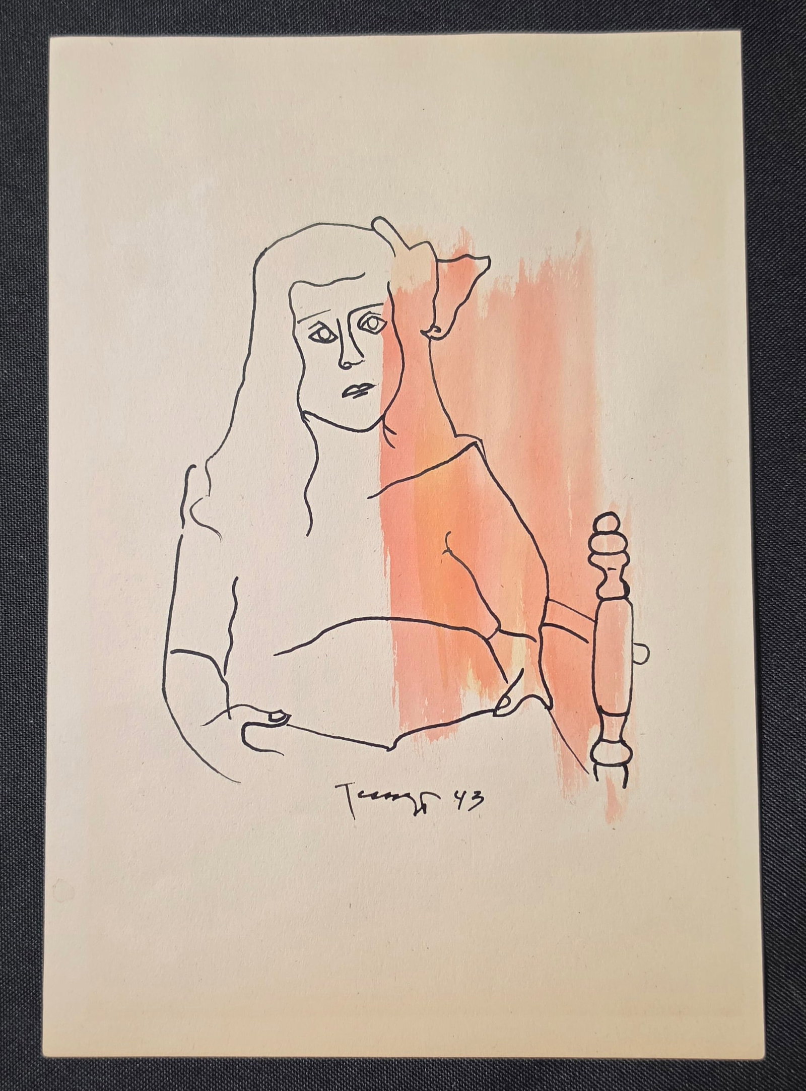 Rufino Tamayo (1899-1991 Mexico) Ink Drawing with Color Wash Children -Girl (1 of 12)